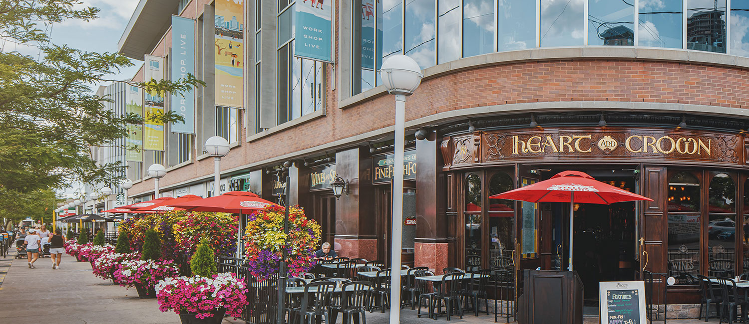 Patio of Heart and Crown at Preston Square in Little Italy